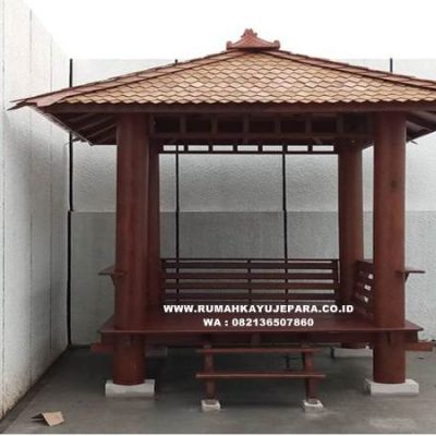 Gazebo Kayu Minimalis Jati