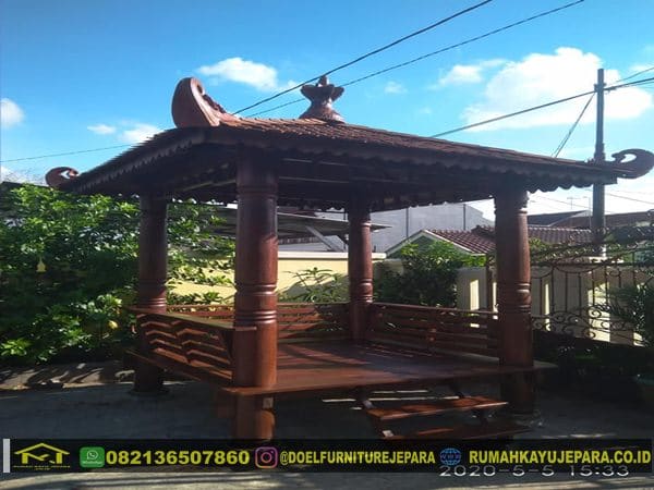 gazebo kayu kelapa minimalis