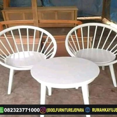 Kursi Teras Jati Putih