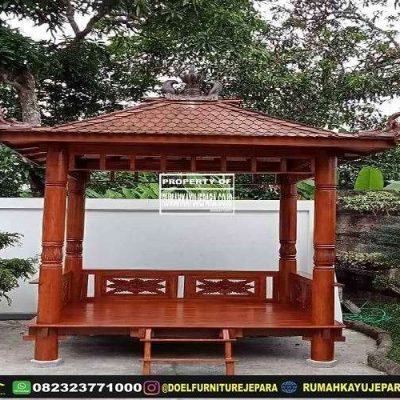 harga gazebo kayu sederhana