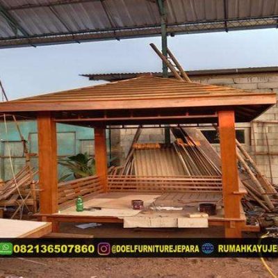 gazebo minimalis dari kayu