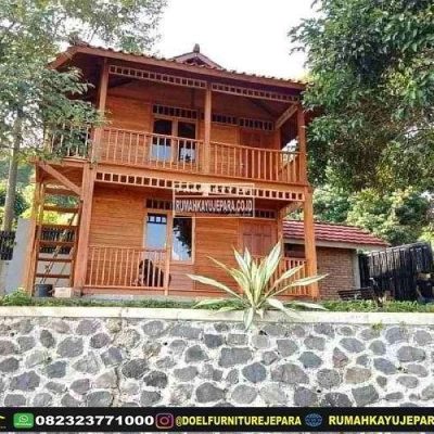 rumah kayu 2 tingkat kecil