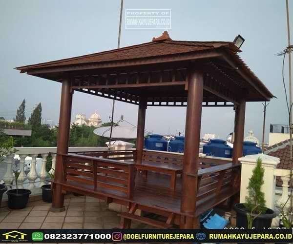 harga gazebo kayu kelapa