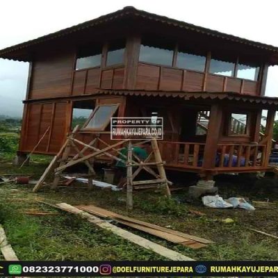 rumah tingkat kayu minimalis modern